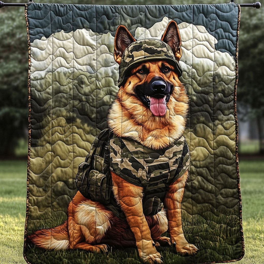  Soldier Quilted Blanket Cool Throw Blanket German Shepherd Gifts For Him