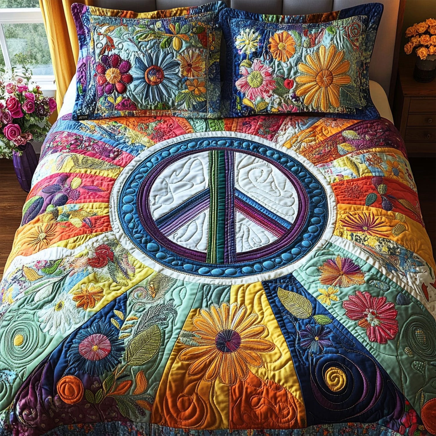  Vibe Quilted Bedding Set Aesthetic Room Decor Gift Ideas For Hippie Mom