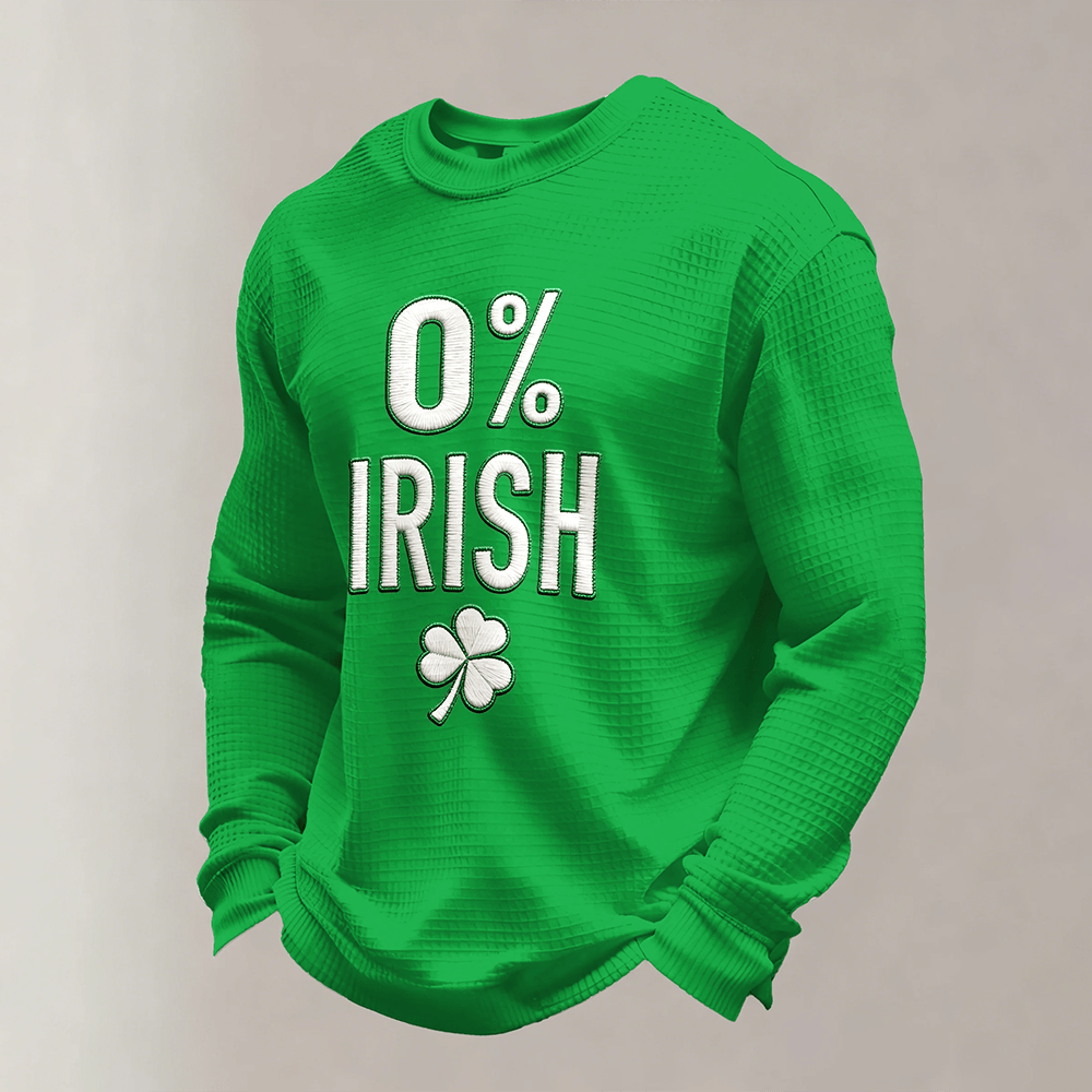 0 Irish Shamrock Design Long Sleeve Shirt St Patrick's Day 2026 Clothing Line Gift For Him