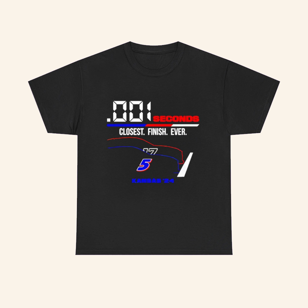 001 Seconds Closest Finish Ever Kansas 24 T-Shirt Kyle Larson Shirt Gifts For Racing Fans