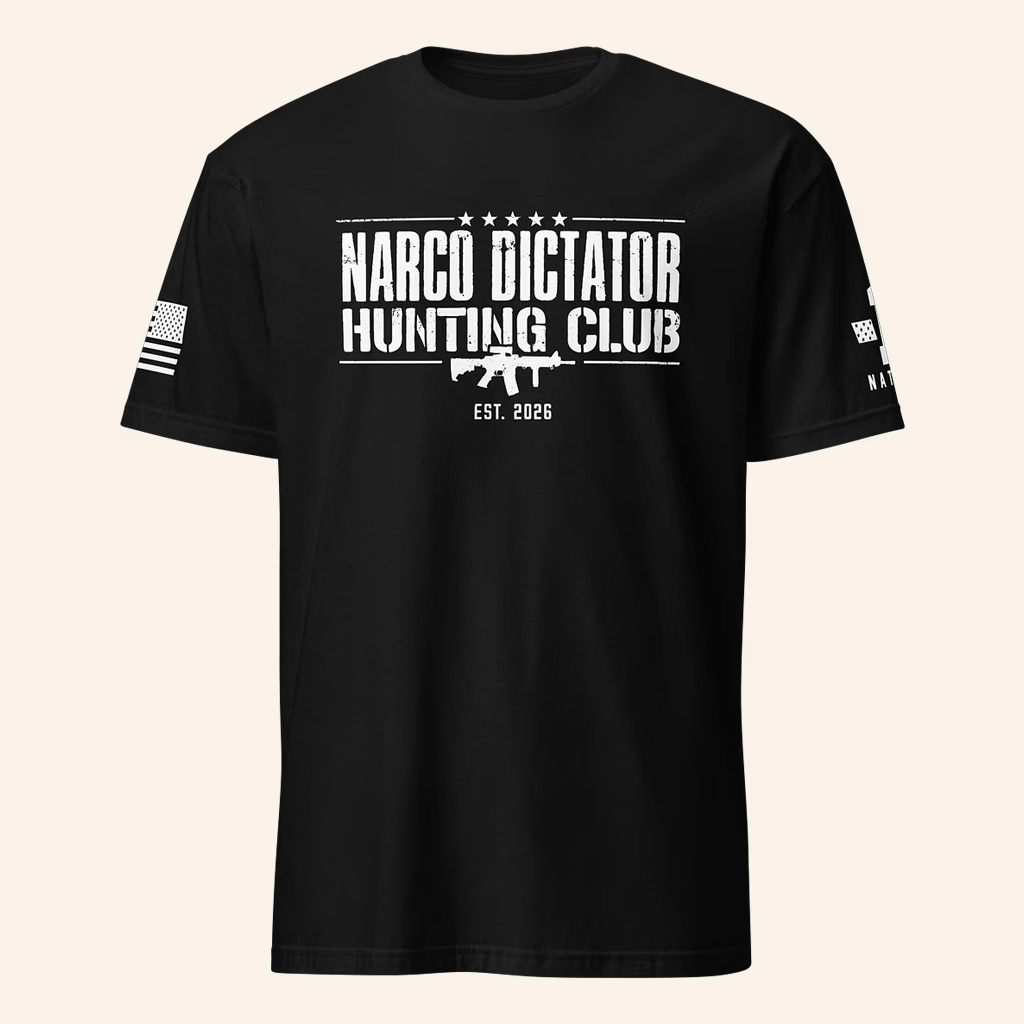 1 Nation Design Merch Narco Dictator Hunting Club T-Shirt 2026 Gifts For Patriots 1 Nation Design Merch Narco Dictator Hunting Club T-Shirt 2026 Gifts For Patriots
