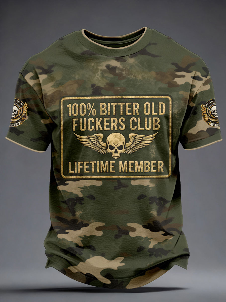 100 Bitter Old Fckers Club Camo T-Shirt Lifetime Member Clothing Gift For Him