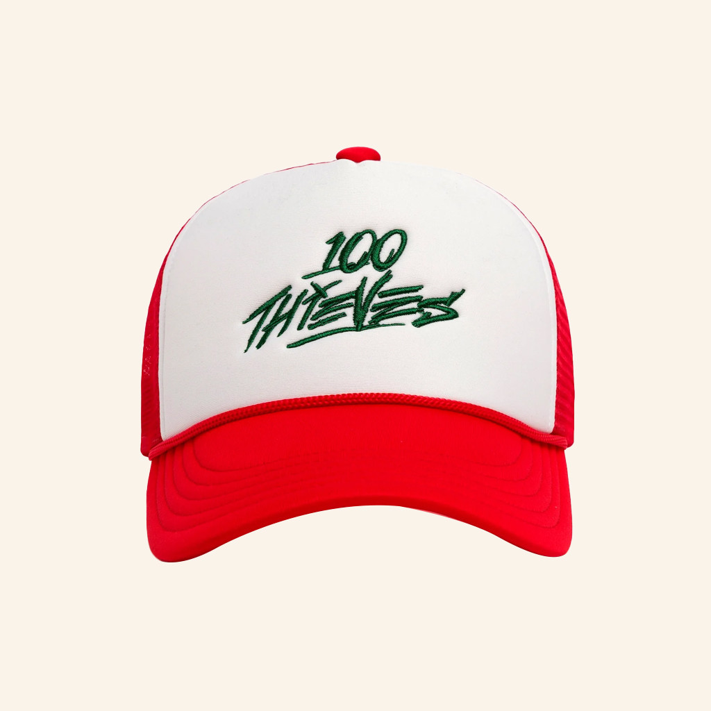100 Thieves Merch Embroidered Trainer Trucker Hat Christmas Presents For Boyfriend 100 Thieves Merch Embroidered Trainer Trucker Hat Christmas Presents For Boyfriend