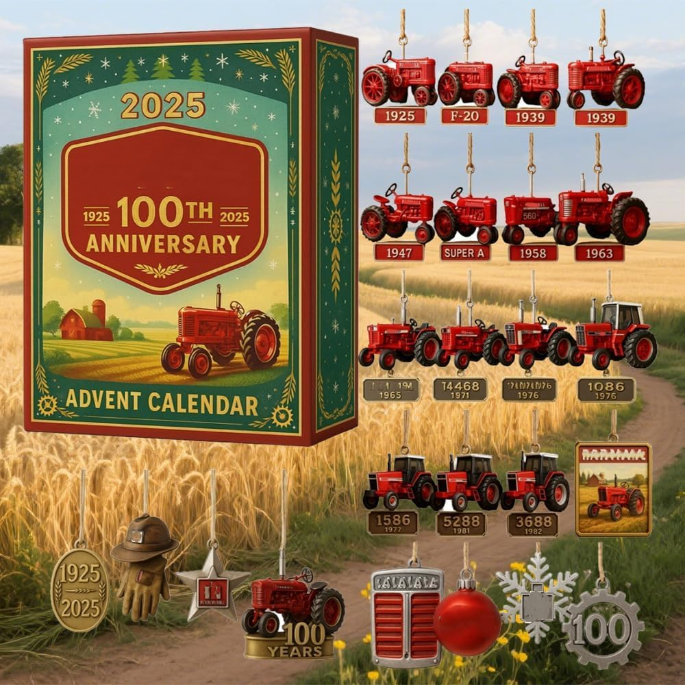 100th Anniversary Vintage Tractor Advent Calendar Xmas Countdown Christmas Gifts For Kids