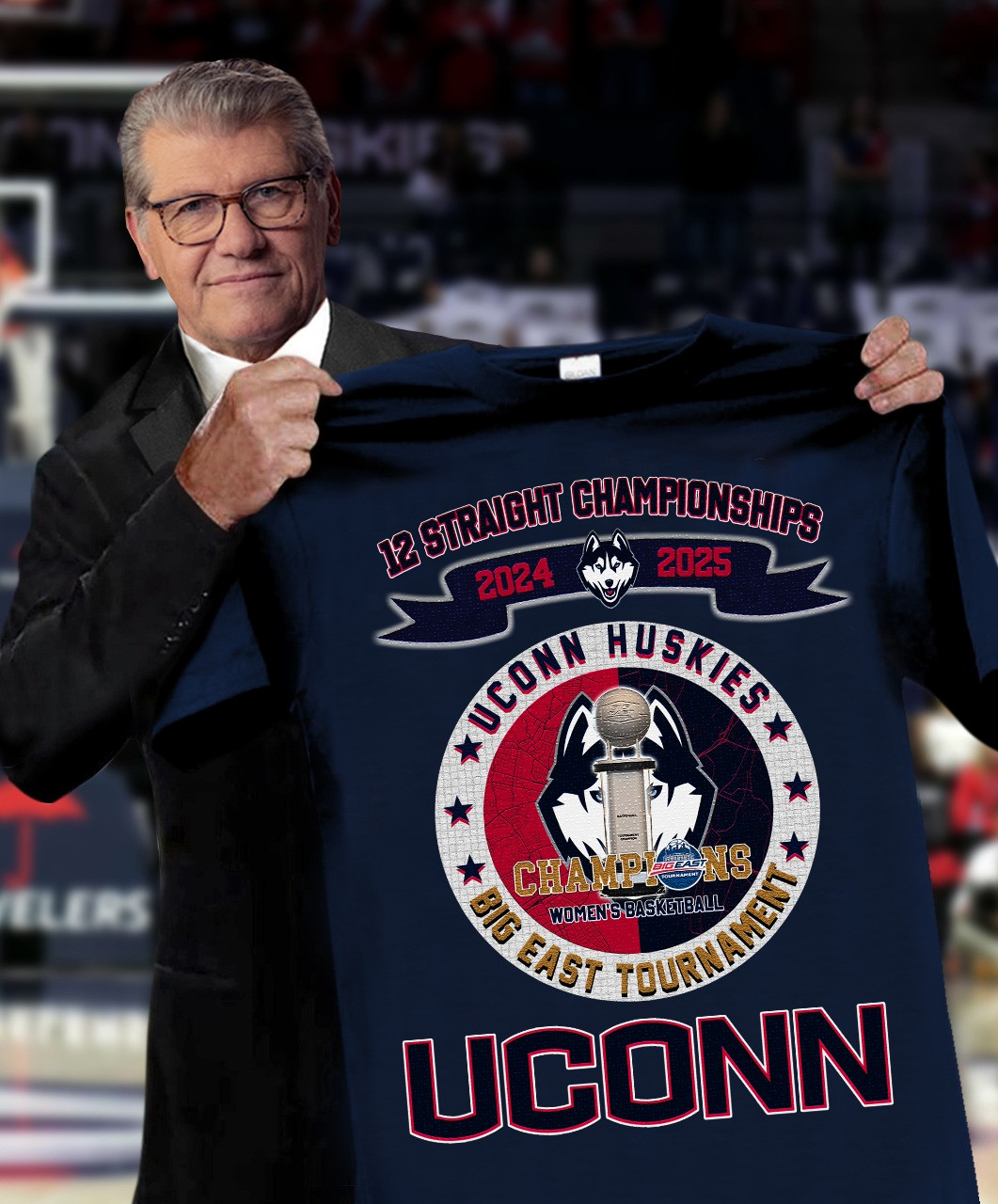 12 Straight Champions Women's Basketball Uconn Huskies Shirt Championship 2025 Merch