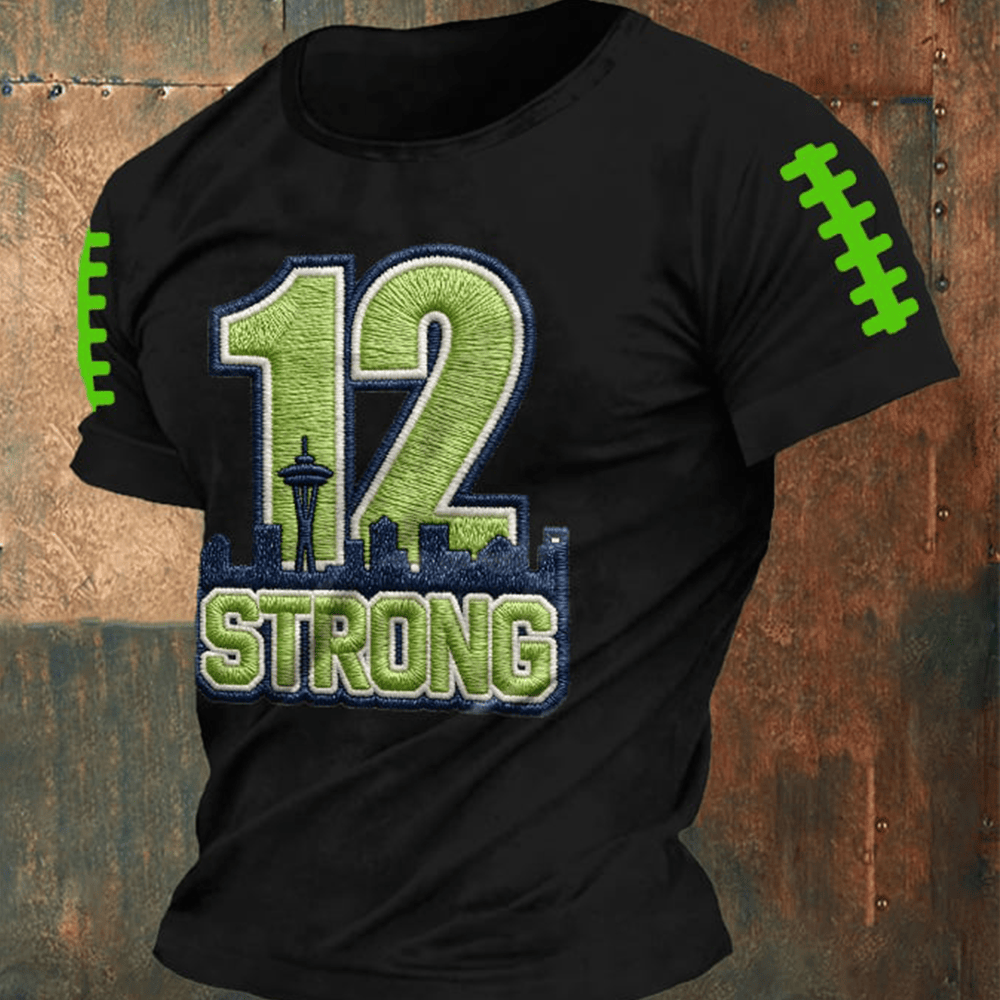 12 Strong Game Day T-Shirt Seattle Seahawks Clothes Gift Ideas For Husband