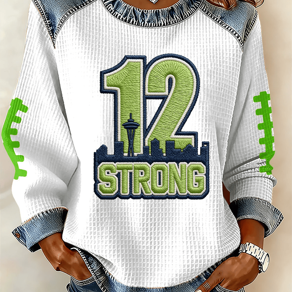 12 Strong Go Hawks Football Sweatshirt Game Day Clothing Good Gifts For Her