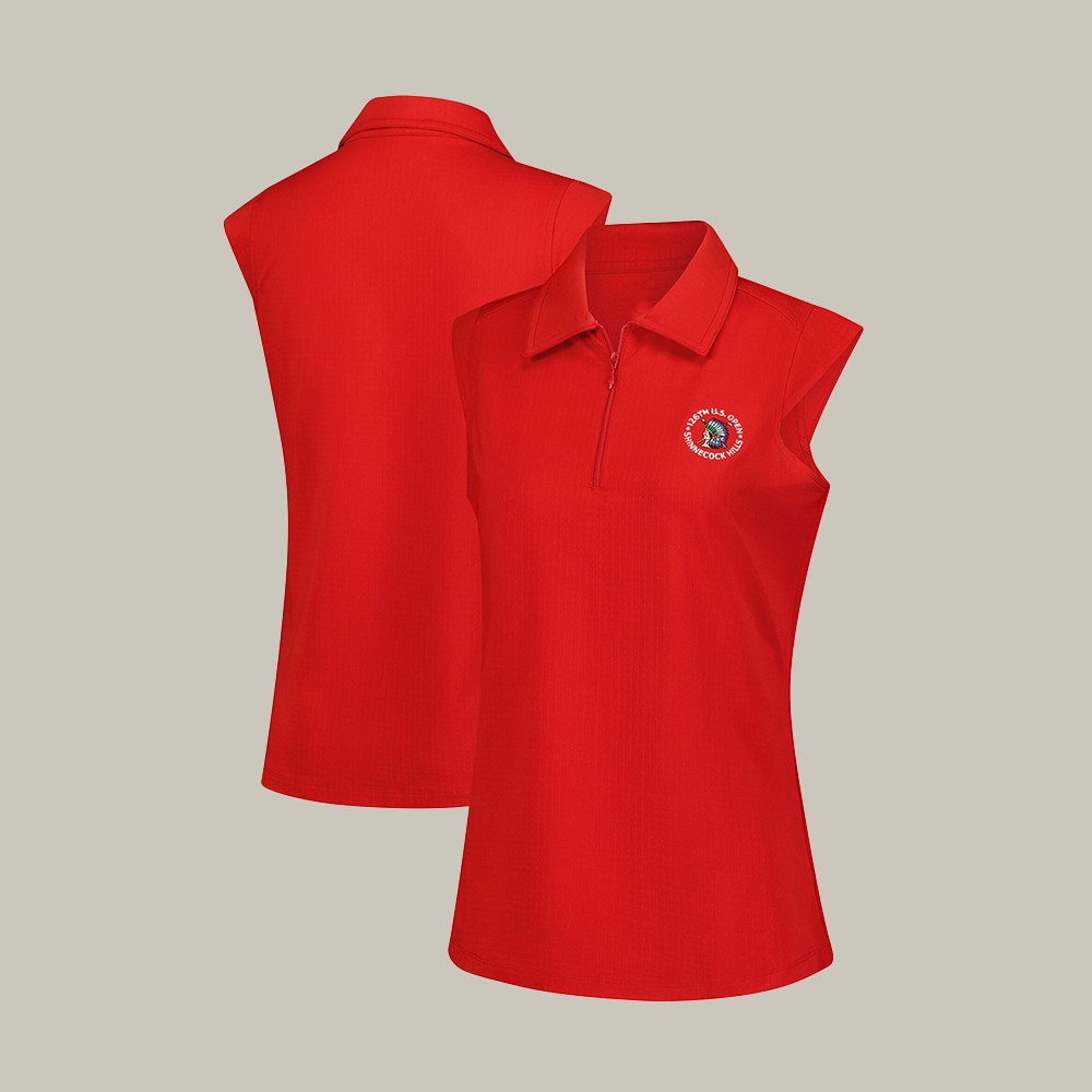 126th US Open Shinnecock Hills Sleeveless Zip Polo Shirt Best Golf Attire Mother's Day Gift For Wife