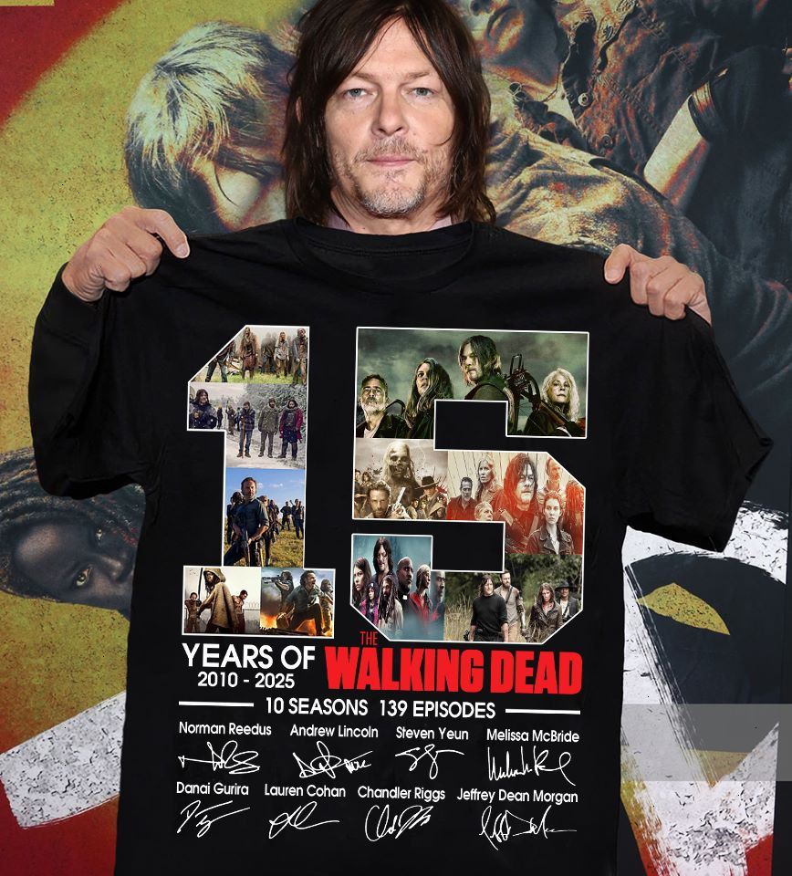 15 Years The Walking Dead 2010-2025 10 Seasons 139 Episodes Shirt Memorial Gifts For Movie Fan