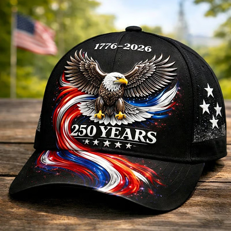 1776 2026 250 Years Of Independence Baseball Hat Patriotic Eagle USA Best Gift For Dad And Family