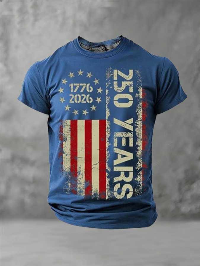 1776 2026 250 Years T-Shirt American Flag Distressed Patriotic Tee Best Gift For Independence Day 2026