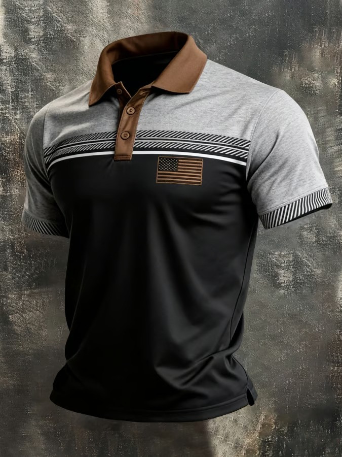 1776 2026 250th Anniversary American Patriotic Colorblock Polo Shirt Fan Gear Best Gift For Family