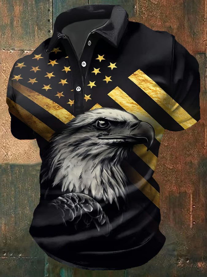 1776 2026 250th Anniversary Bald Eagle Gold Stars Polo Shirt Patriotic Fan Gear Gift For Family
