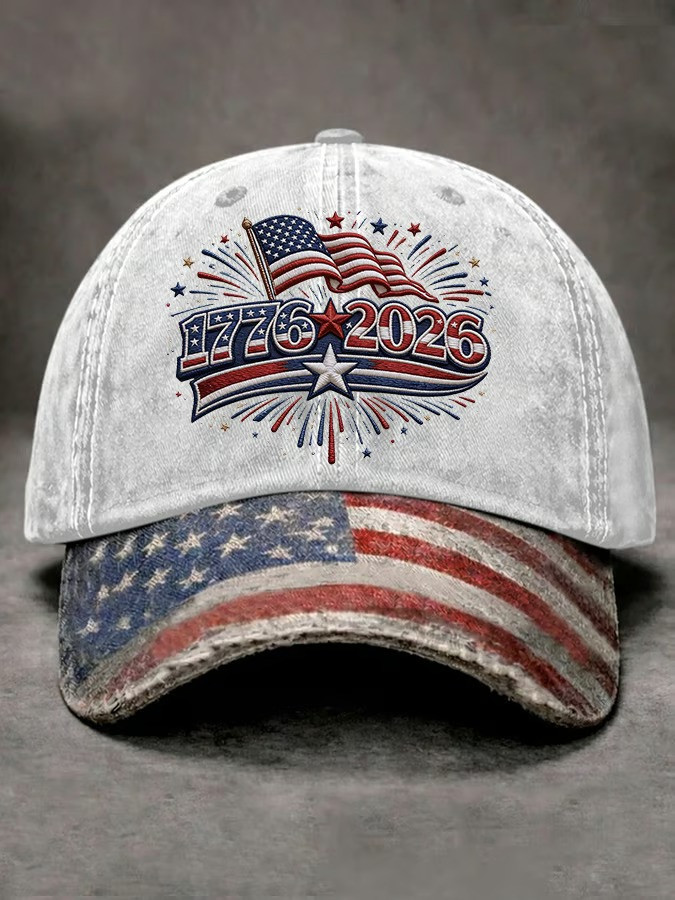 1776 2026 250th Anniversary Baseball Cap Fireworks Stars Stripes Cap Patriotic Gift Ideas