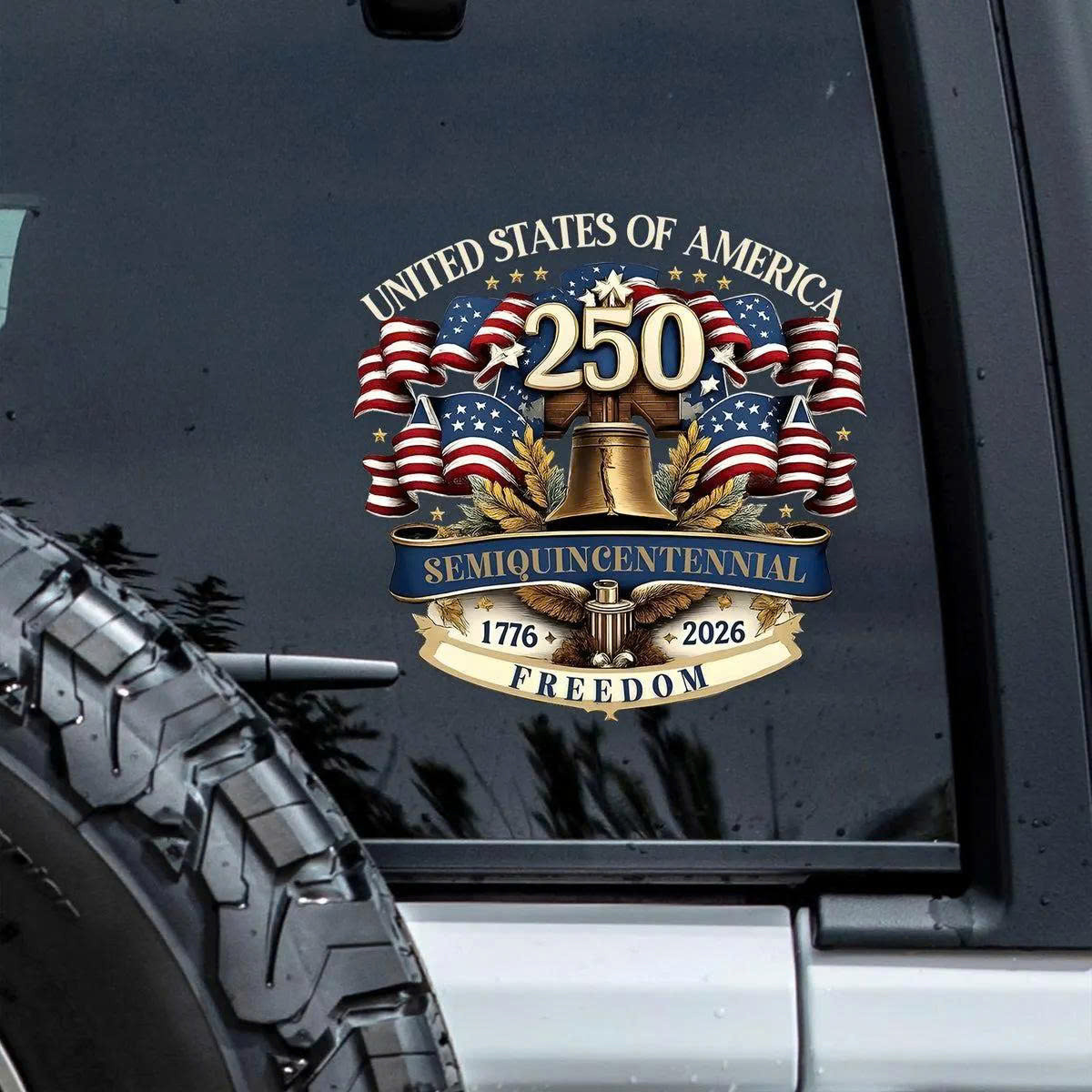 1776 2026 250th Anniversary Eagle Liberty Bell Car Decal Sticker USA Semiquincentennial Patriotic Gift