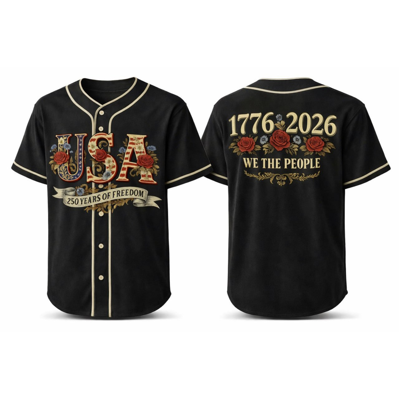 1776 2026 250th Anniversary USA Baseball Jersey Shirt We The People 250 Years Of Freedom Patriotic Gift