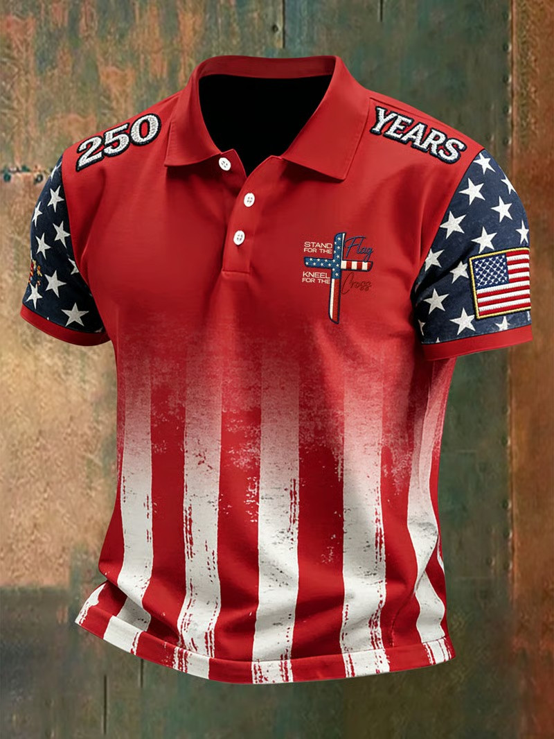 1776 2026 250th Anniversary USA Polo Shirt American Flag 250 Years Patriotic Tee Best Gift For Veterans