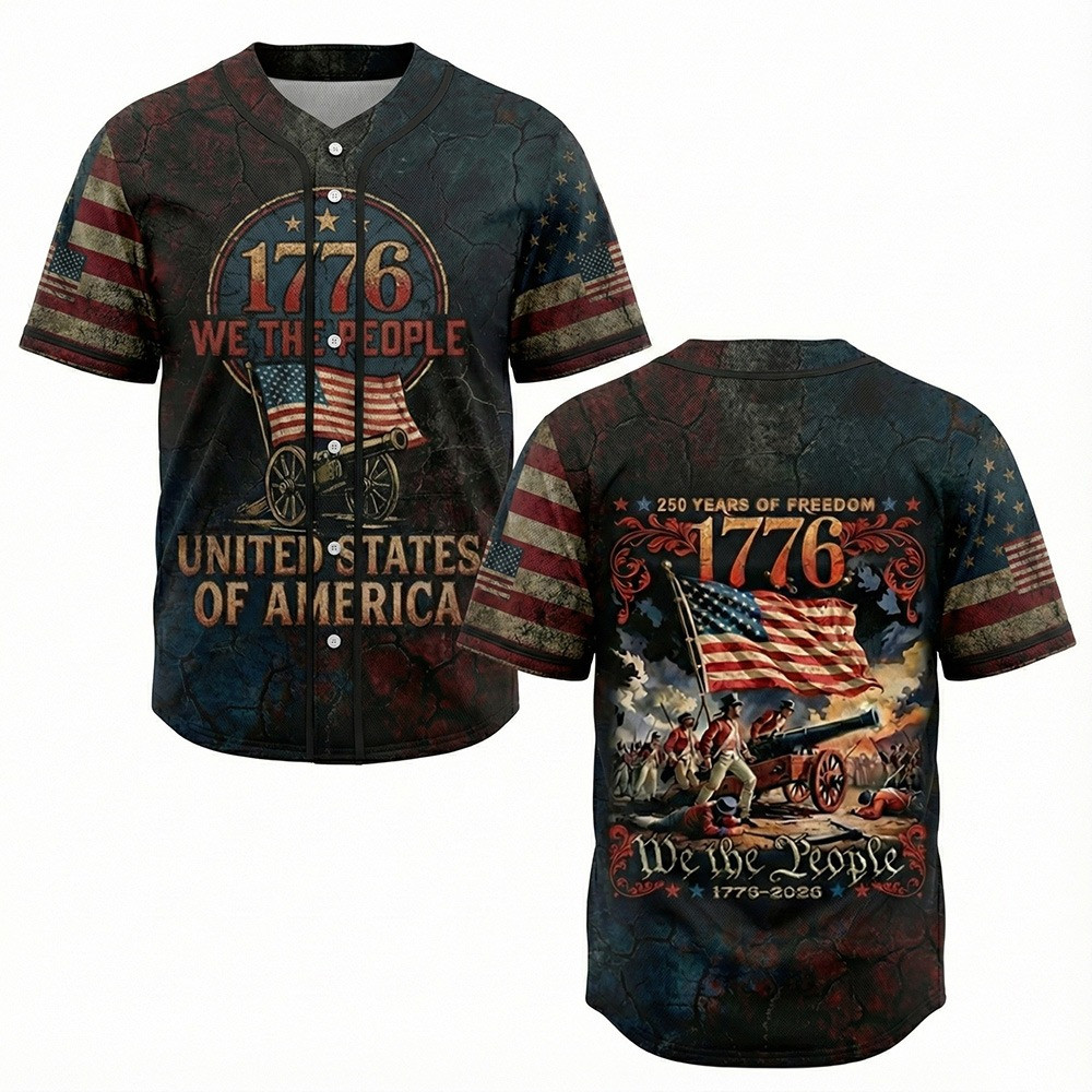 1776 2026 250th Anniversary We The People Baseball Jersey Shirt 250 Years Of Freedom Patriotic Gift