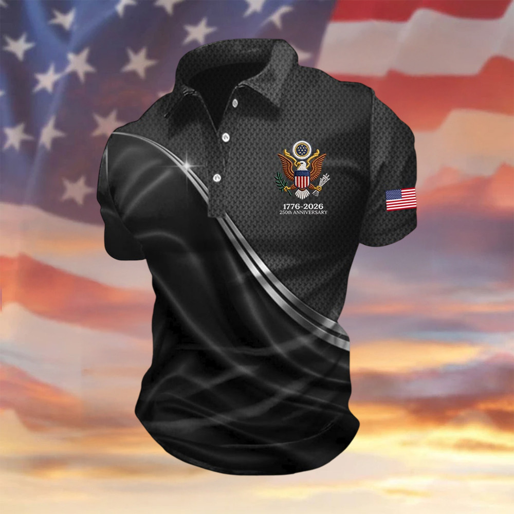 1776 2026 America 250th Anniversary Polo Shirt Independence Day 2026 Clothing