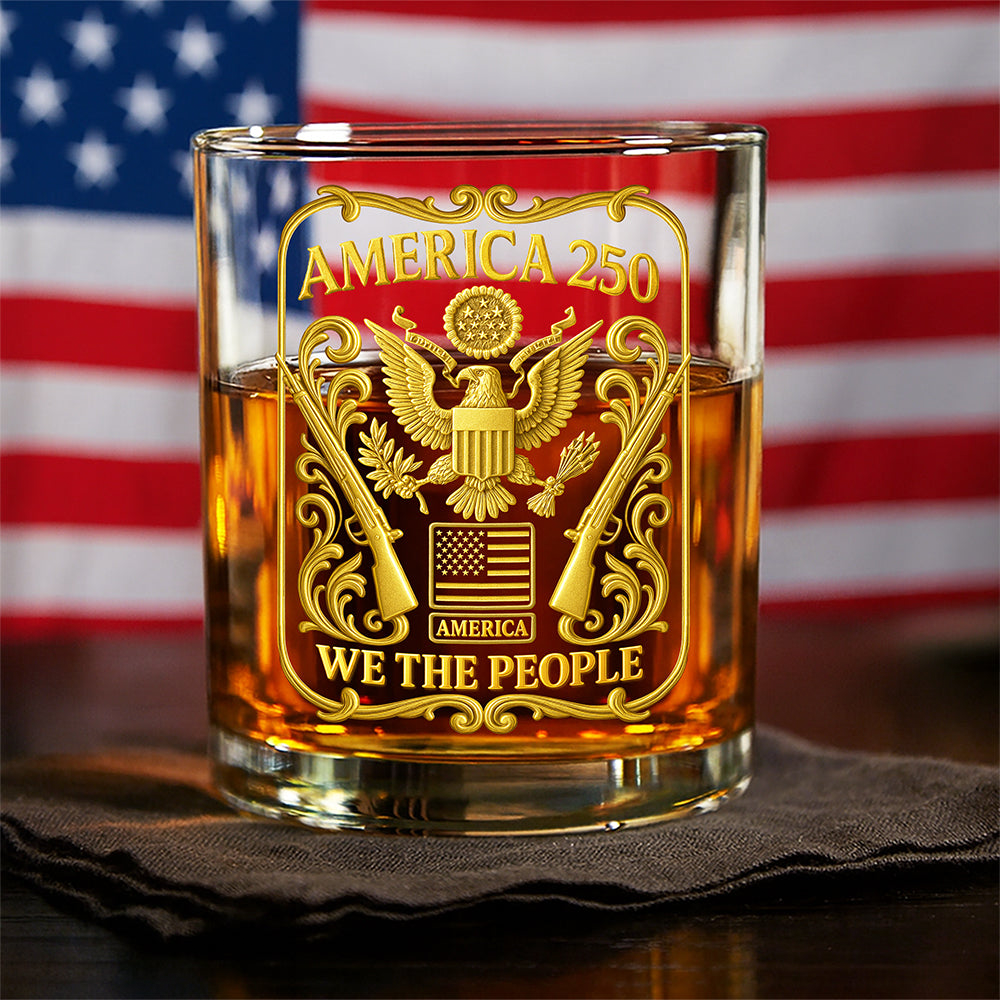 1776 2026 America 250th Anniversary Whisky Glass We The People Whiskey Glass