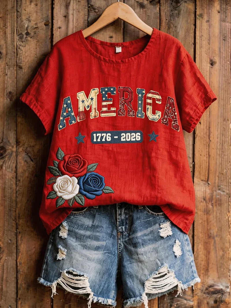1776 2026 America Celebration T-Shirt Independence Day Clothes 4th Of July Tee Gift for Mom