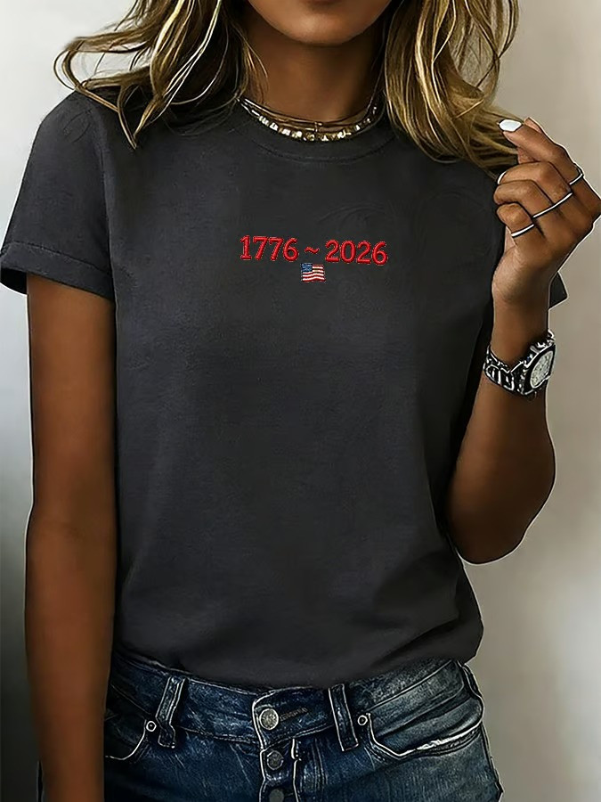 1776 2026 American Flag T-Shirt USA Patriotic Anniversary Minimalist Best Gift Ideas