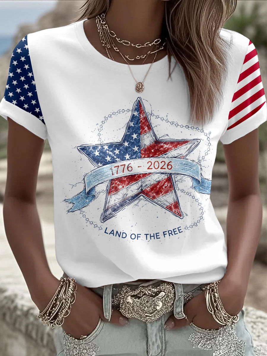 1776 2026 Land Of The Free T-Shirts American Patriot Shirt Patriotic Gifts For Women