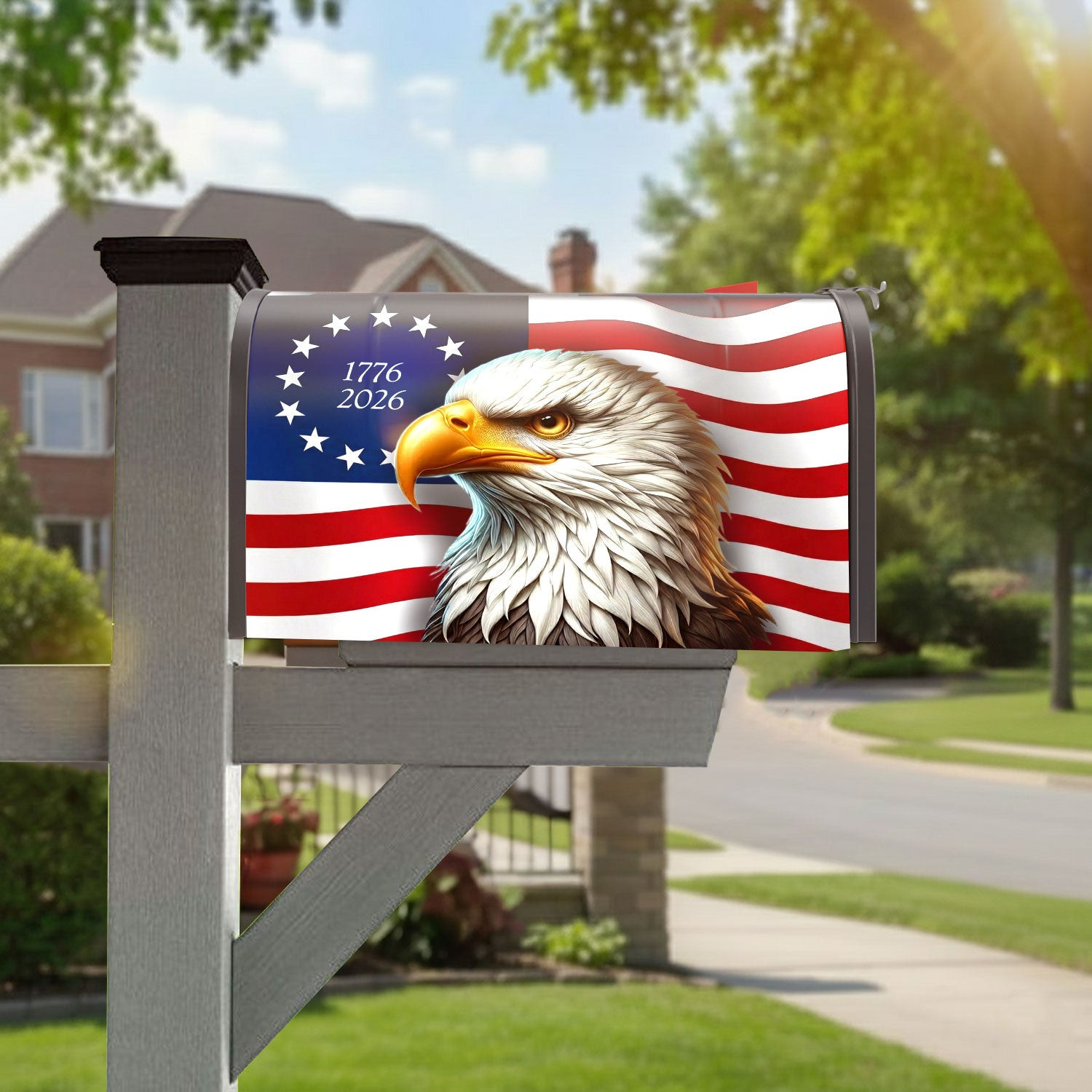1776 2026 Patriotic Eagle Betsy Ross Mailbox Cover 4th Of July Patriotic Decor