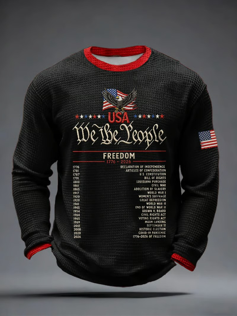 1776-2026 USA We The People Long Sleeve Shirt Freedom And Flag Shirt 4th of July Clothing