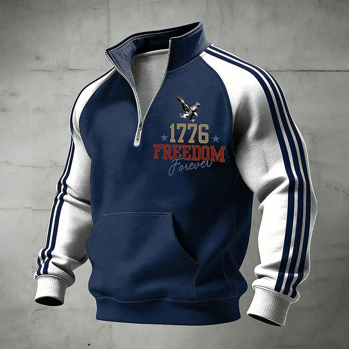1776 Freedom Forever Zip Sweatshirt Independence Day Apparel Fourth Of July Present