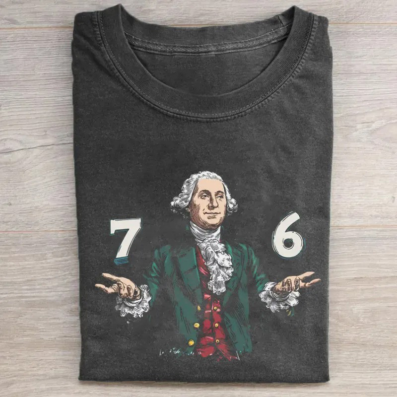 1776 George Washington T-Shirt No Kings Protest Tee Gift For Voters