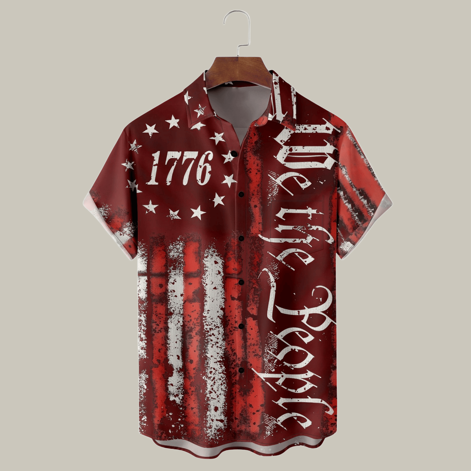 1776 We The People Hawaiian Shirt Fourth Of July Button Up Shirt Patriotic Gifts For Men