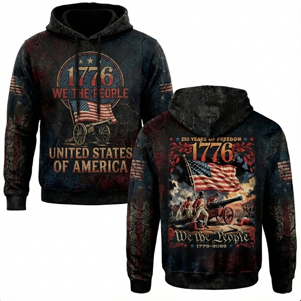 1776 We The People USA Patriot Hoodie American Flag Fan Gear Best Gift For Independence Day