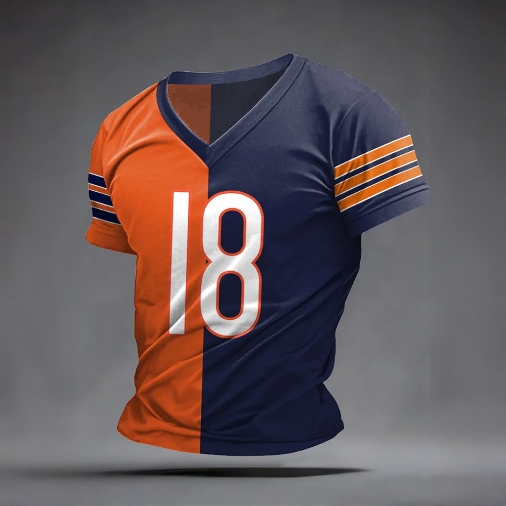 18 Football Chicago Bears V-Neck Shirt Bear Down Chicago Football Clothes