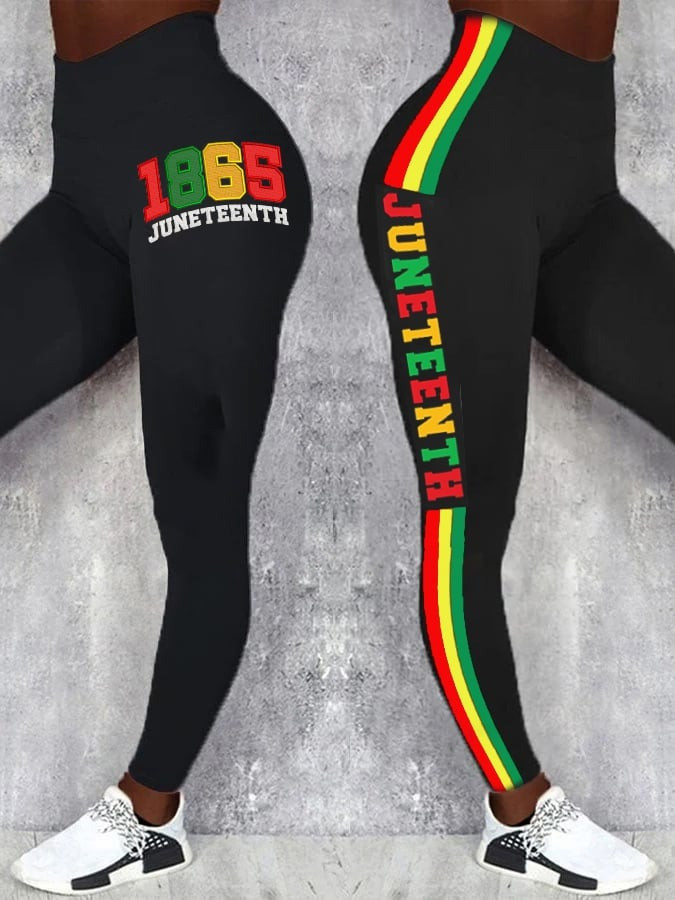 1865 Juneteenth Graphic Leggings For Womens Black History Month Gifts