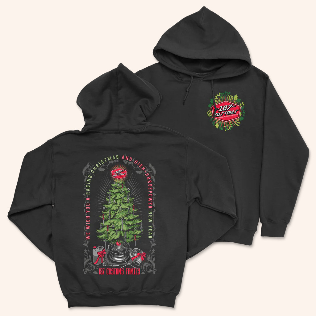 187 Customs Merch We Wish You A Racing Christmas 187 Hoodie Dad Christmas Gifts