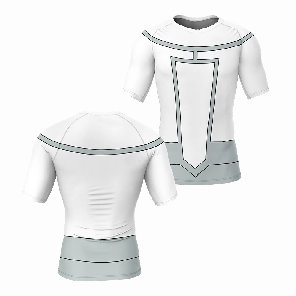 19 Mustache Mark Viltrumite Invincible Short Sleeve Rash Guard Compression Shirt