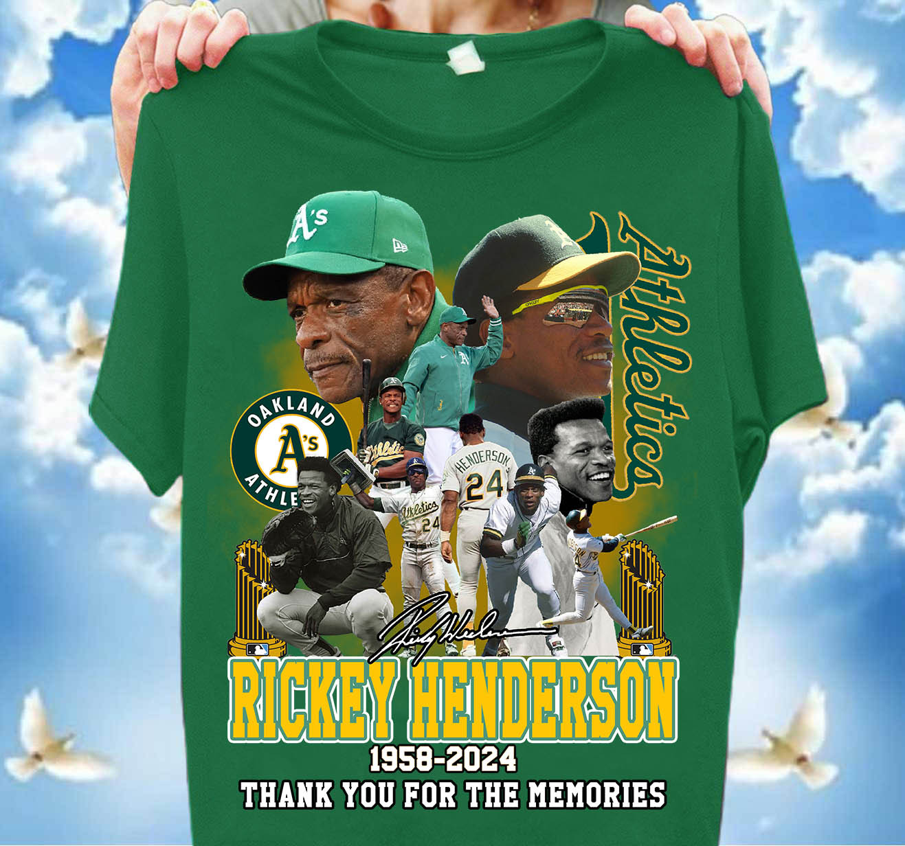 1958 2024 Rickey Henderson Thank You For The Memories T-Shirt Gifts For Baseball Fans