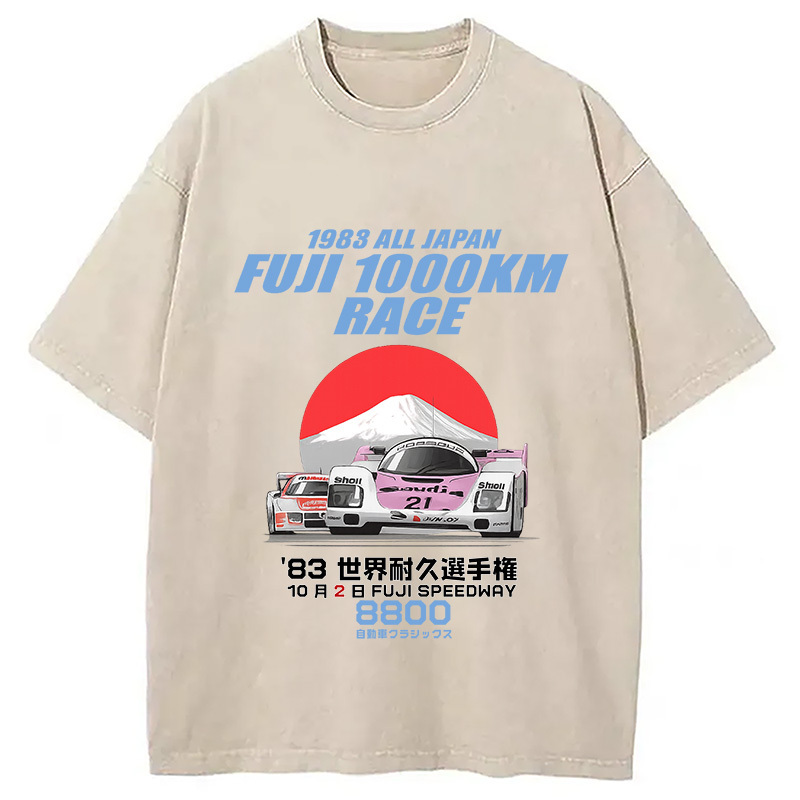 1983 FUJI 1000KM Washed T-Shirt Casual Vintage Everyday Look Gifts For Sister