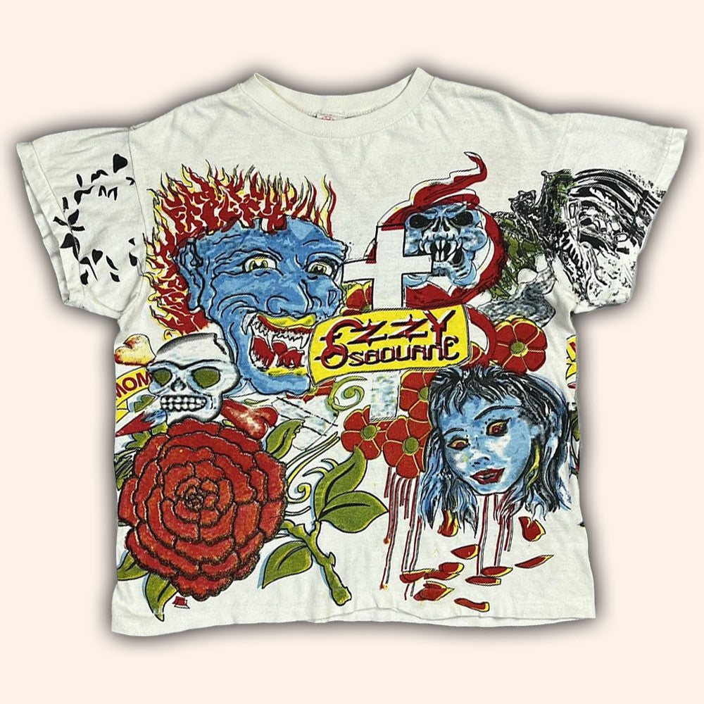 1992 Ozzy Osbourne Tattoo Sweater Vintage White Ozzy Osbourne Merch Gifts For Dudes
