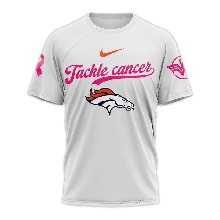 2024 Denver Broncos 3D T-Shirt Denver Broncos Fight Cancer Shirt Best Football Gifts