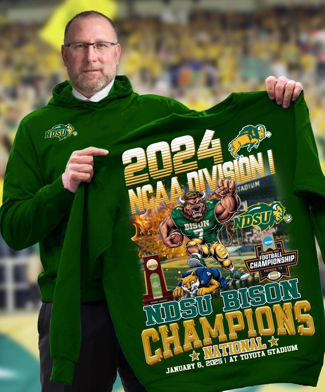2024 NCAA Division I NDSU Bison Champions National Sweatshirt Football Fan Gifts