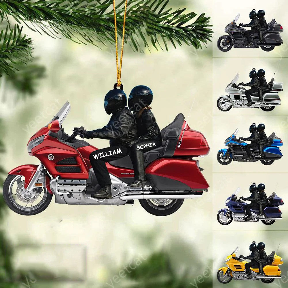 2024 New Release Personalized Biker Couple Gold Wing Motorcycle Ornament