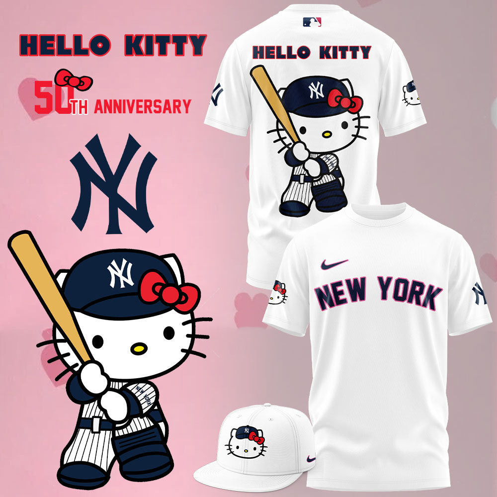 2024 New York Yankees x Hello Cat 50TH T-Shirt Unique Gifts For Football Lovers
