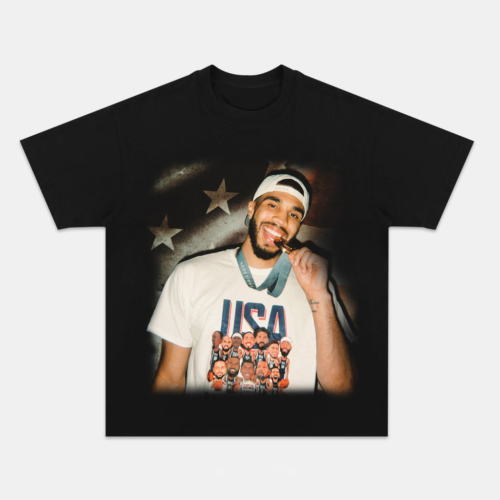 2024 USA Jayson Tatum Graphic T-Shirt Best Gifts For Basketball Fans