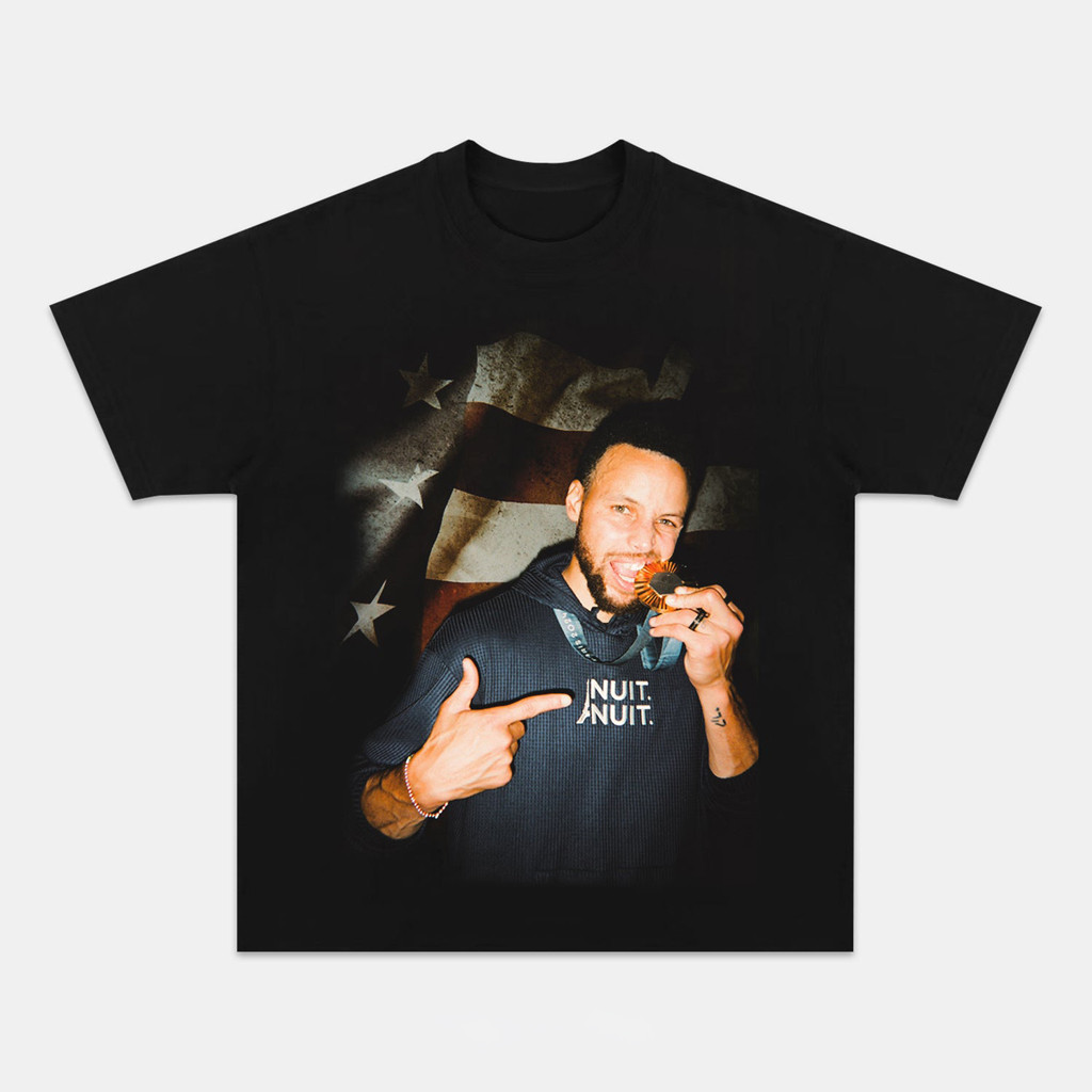 2024 USA Stephen Curry Graphic T-Shirt Good Gifts For Basketball Lovers