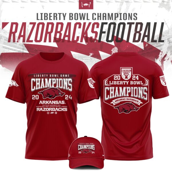 2025 Arkansas Razorback Liberty Bowl Champions T-Shirt Best Gifts For Hockey Lovers