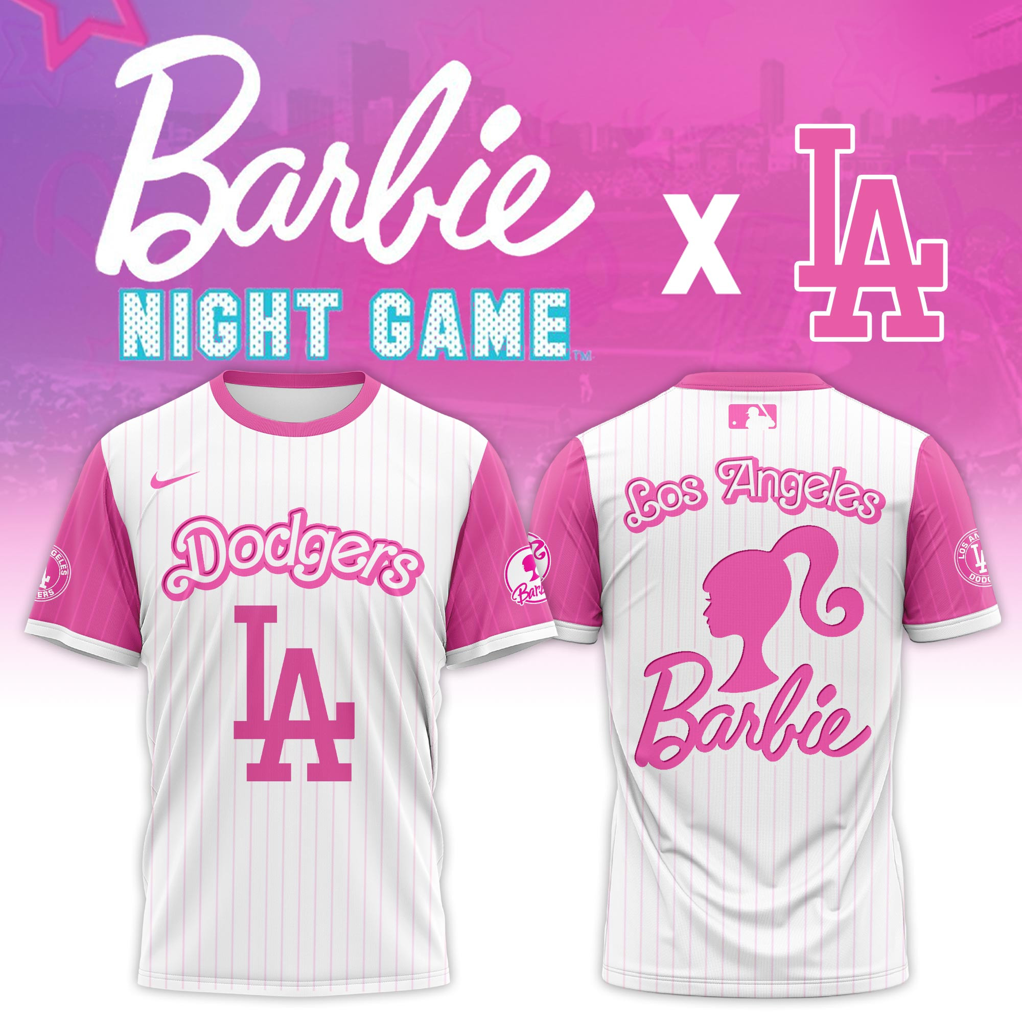 2025 Barbie Los Angeles Dodgers T-Shirt Gift Ideas For Baseball Fans