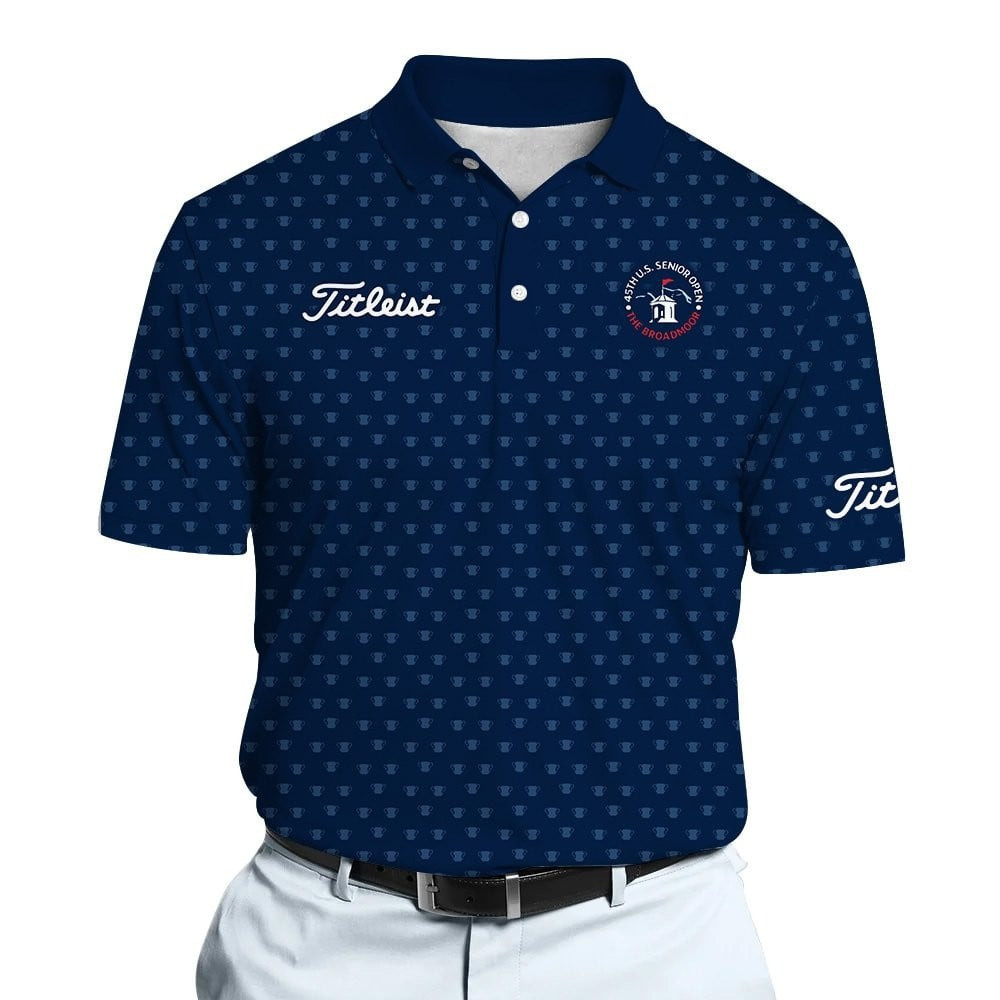 2025 Blue U.S. Senior Open Trophy Pattern Men Polo Shirt US Open Merch Golf Gifts For Golfers