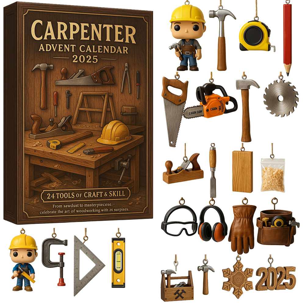 2025 Carpenter Advent Calendar 24 Tools Of Craft & Skill Christmas Countdown Carpenter Present